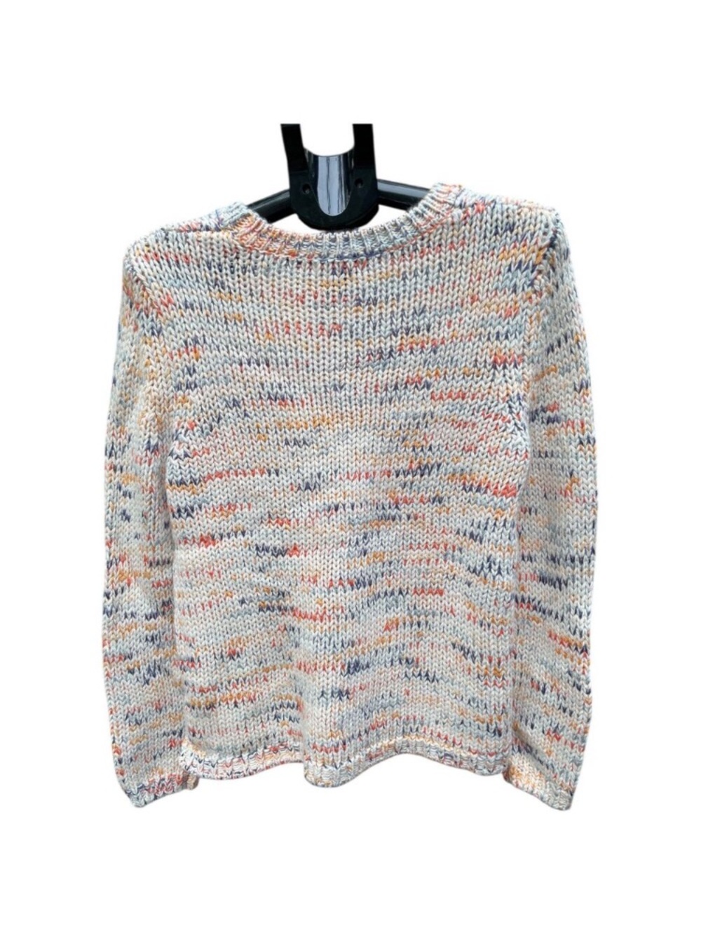 H&M Cream Speckled Crewneck Sweater with Blue & Orange Flecks